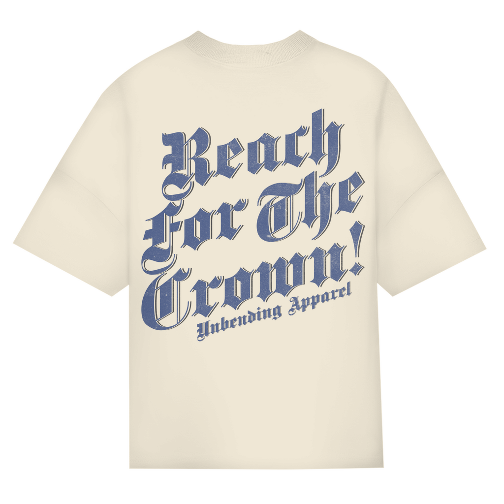 Oversize T-Shirt Unisex - Reach For The Crown - Weiß - Unbending Apparel