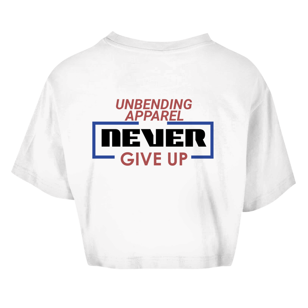 Oversize Crop Top - Never Give Up - Unbending Apparel