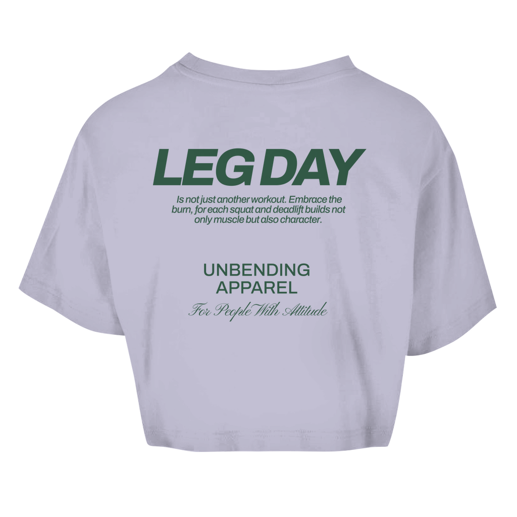 Oversize Crop Top - Leg Day - Grün - Unbending Apparel