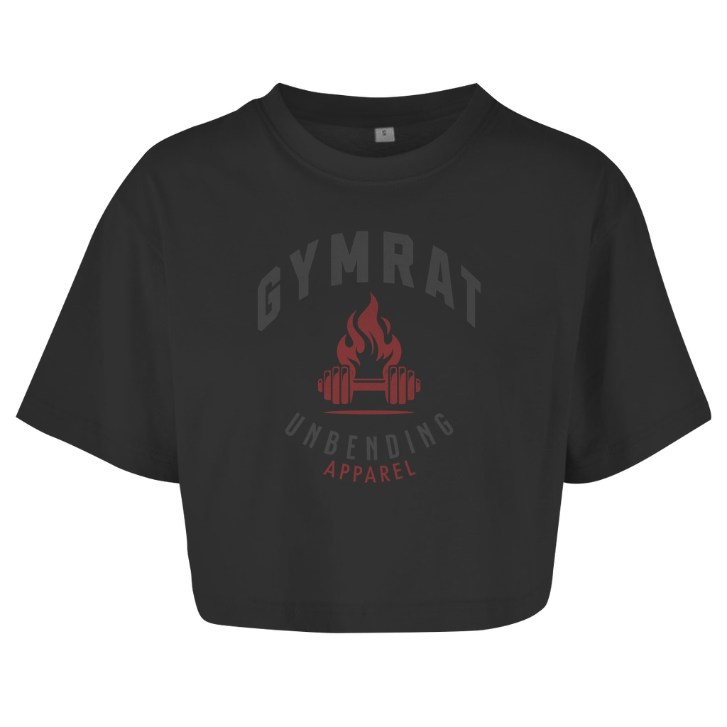 Oversize Crop Top - Gymrat - Grau/Rot - Unbending Apparel