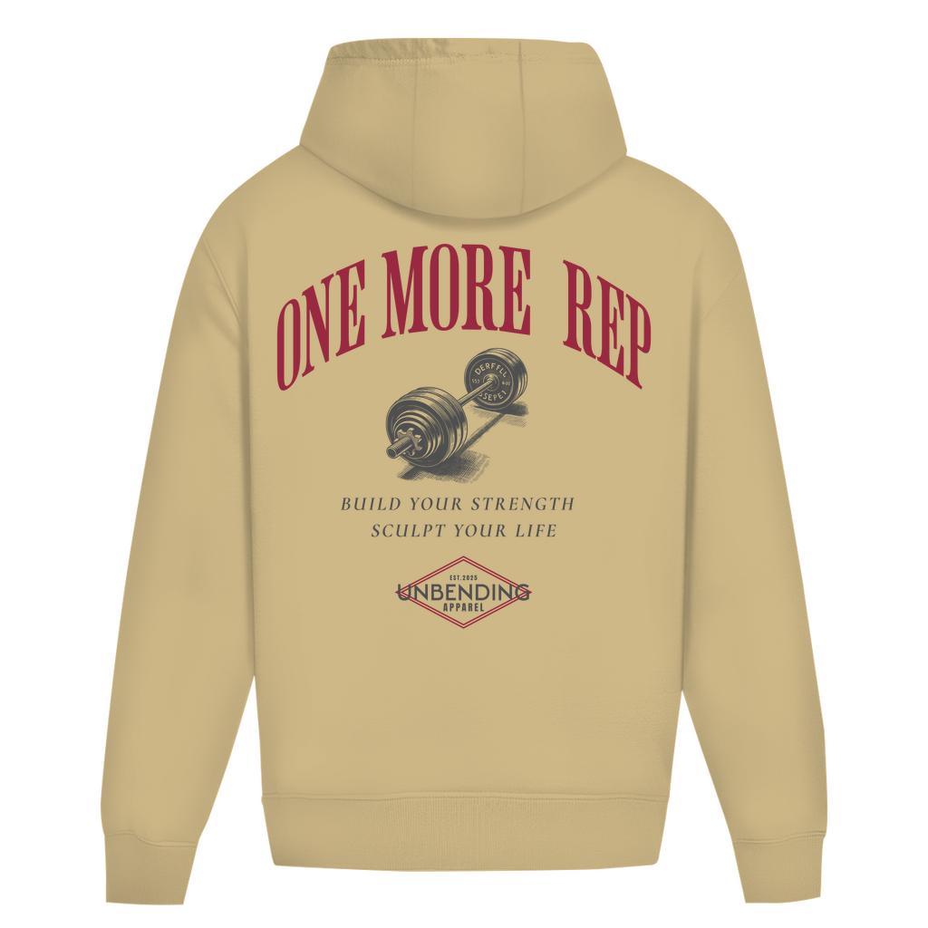 Oversize Hoodie Unisex - One More Rep - Rot/Grau - Unbending Apparel