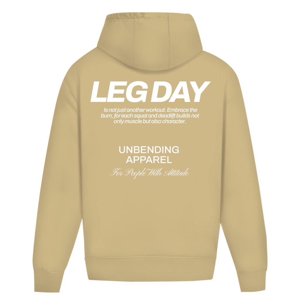 Oversize Hoodie Unisex - Leg Day - Weiß - Unbending Apparel