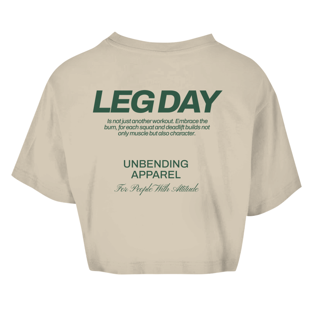 Oversize Crop Top - Leg Day - Grün - Unbending Apparel