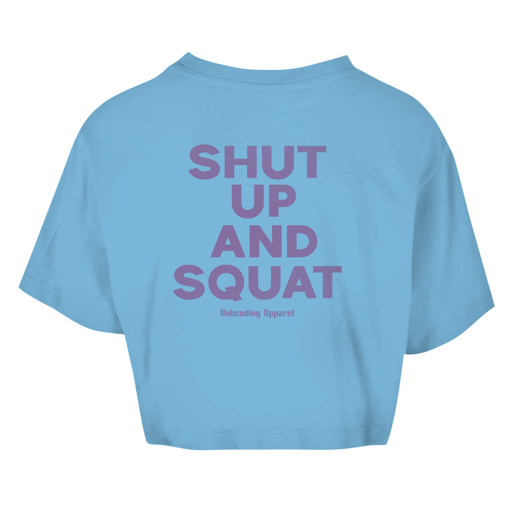 Oversize Crop Top - Shut Up And Squat - Lila - Unbending Apparel