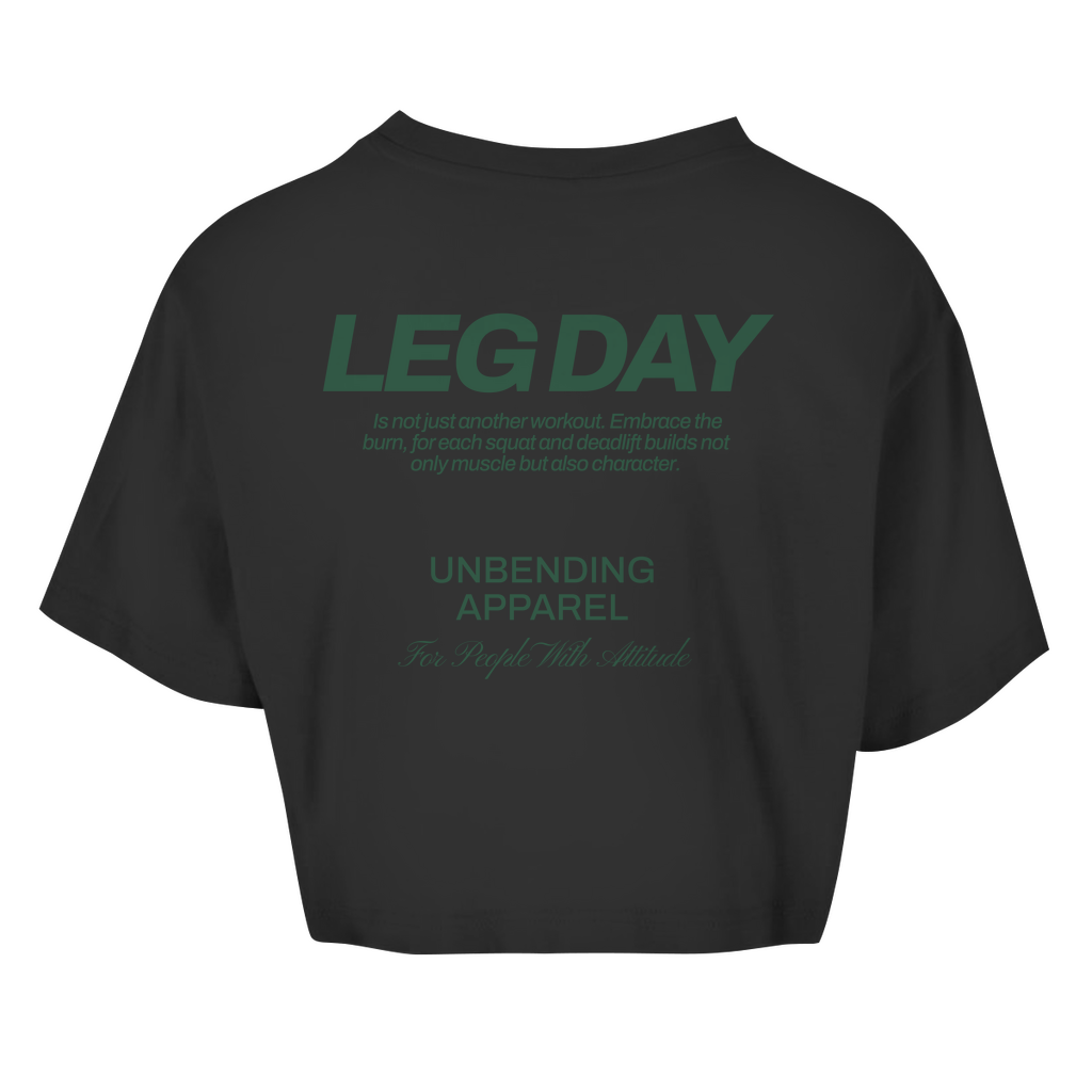 Oversize Crop Top - Leg Day - Grün - Unbending Apparel