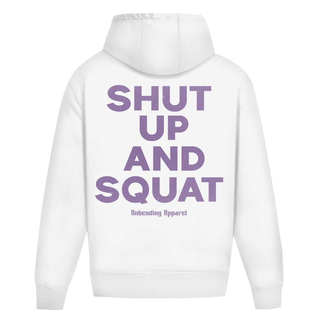 Oversize Hoodie Unisex - Shut Up And Squat - Lila - Unbending Apparel