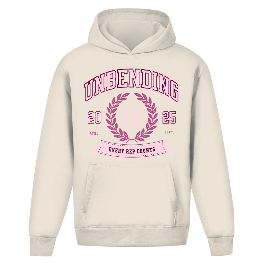 Oversize Hoodie Unisex - Ohne Kordel Every Rep Counts - Lila - Unbending Apparel