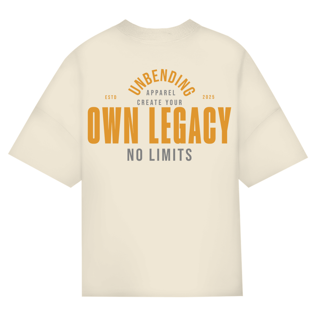 Oversize T-Shirt Unisex - Create Your Own Legacy - Orange/Grau Unbending Apparel