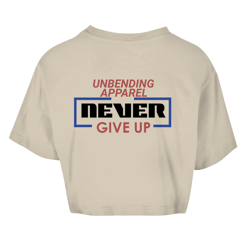 Oversize Crop Top - Never Give Up - Unbending Apparel