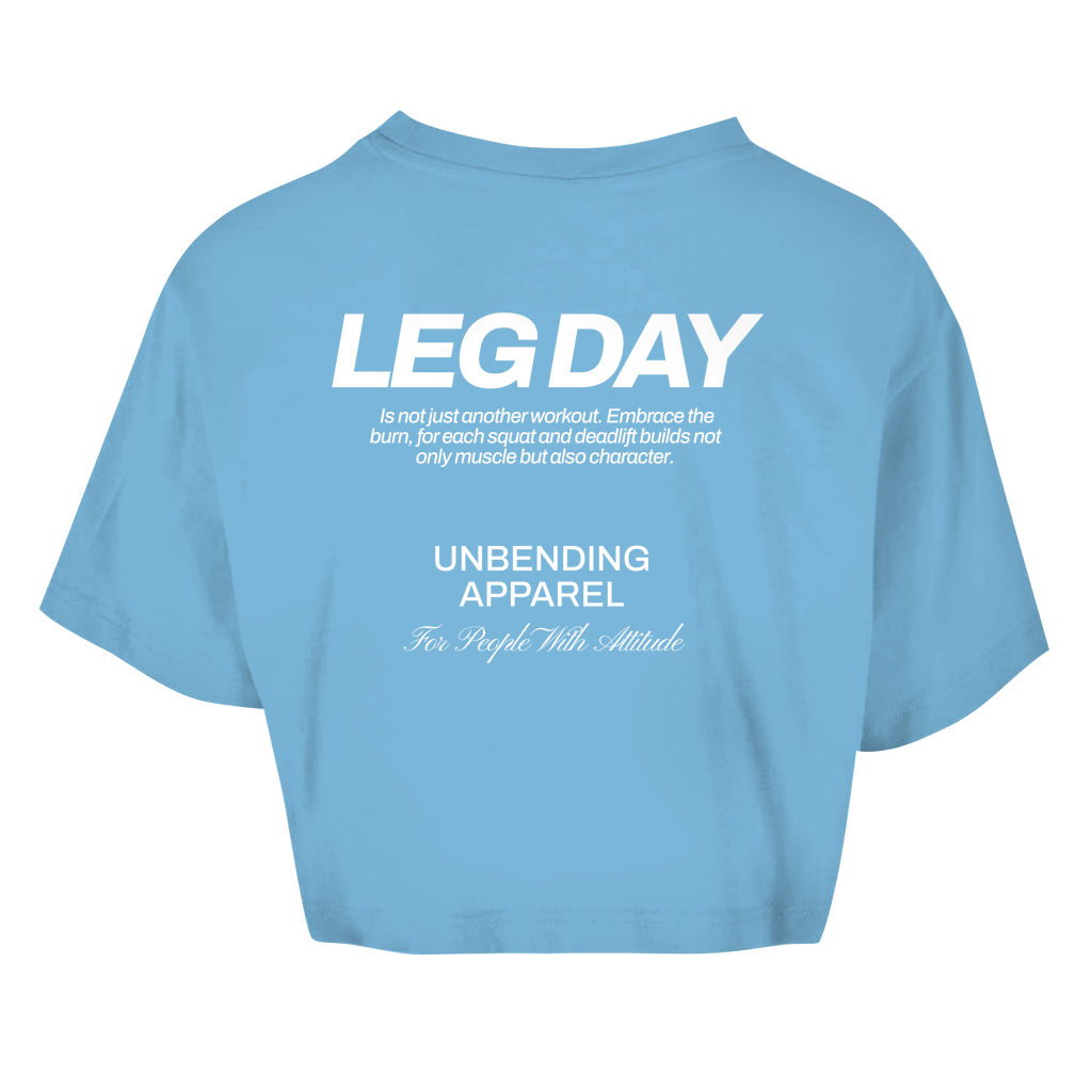 Oversize Crop Top - Leg Day - Weiß - Unbending Apparel