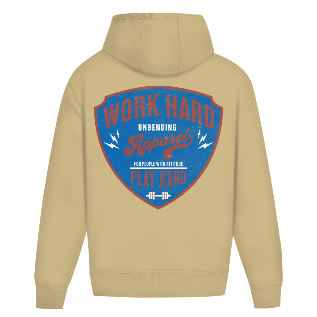 Oversize Hoodie Unisex - Work Hard Play Hard - Rot/Blau - Unbending Apparel