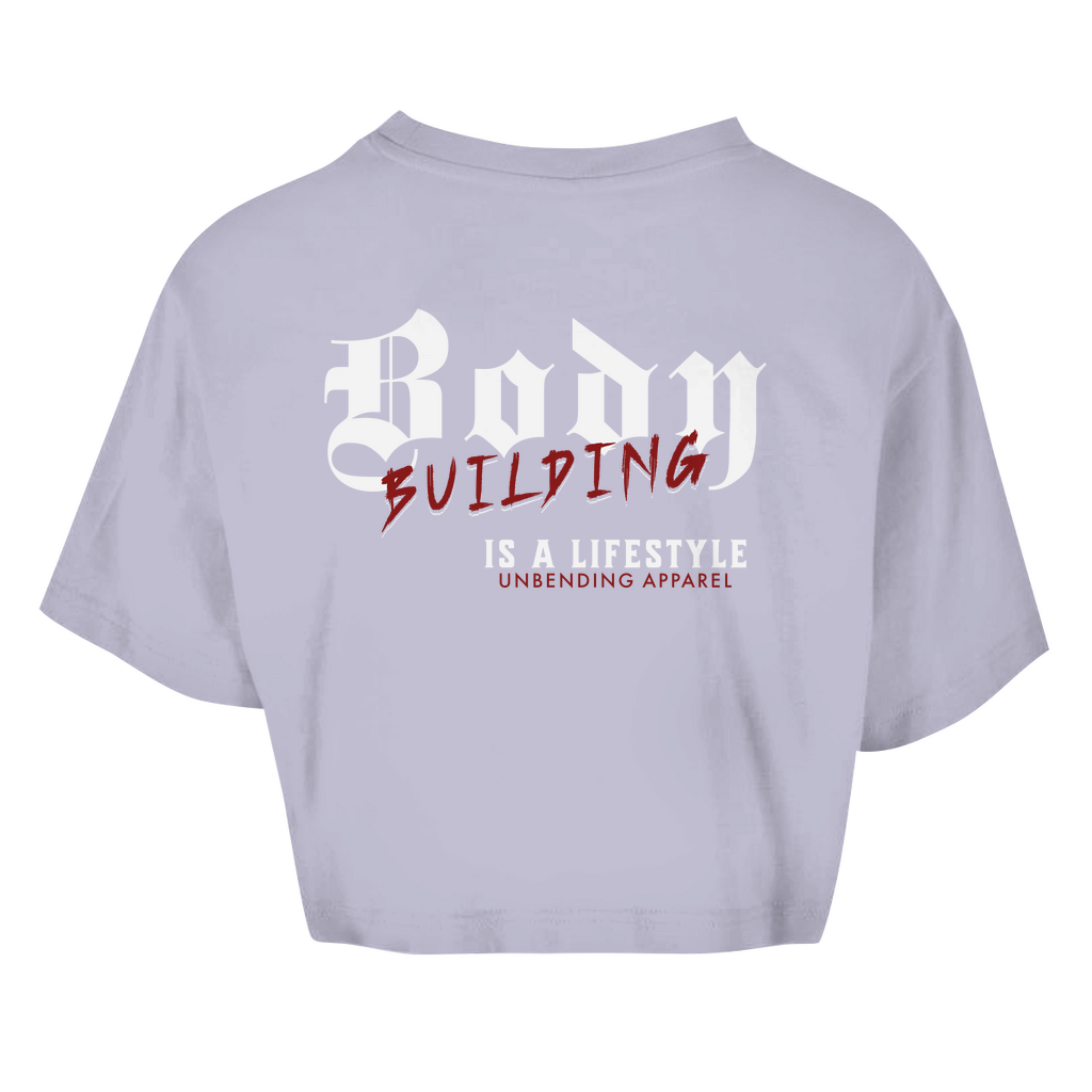 Oversize Crop Top - Bodybuilding Is A Lifestyle - Rot/Weiß - Unbending Apparel