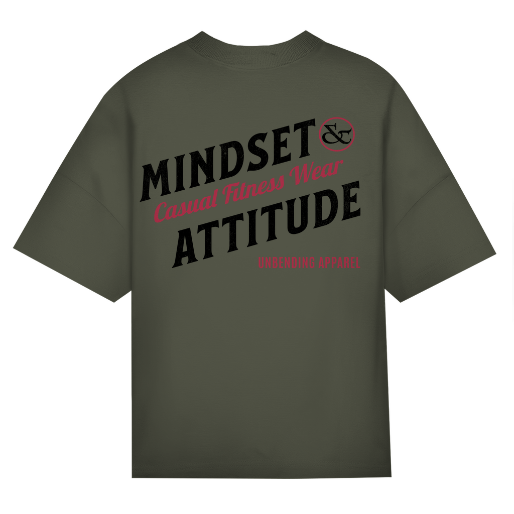 Oversize T-Shirt - Mindset And Attitude - Schwarz/rot - Unbending Apparel