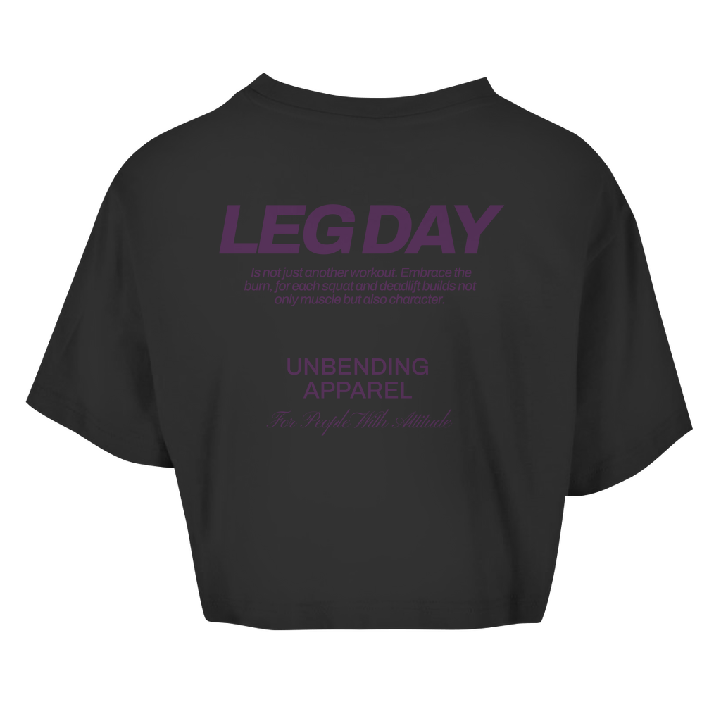 Oversize Crop Top - Leg Day - Lila - Unbending Apparel