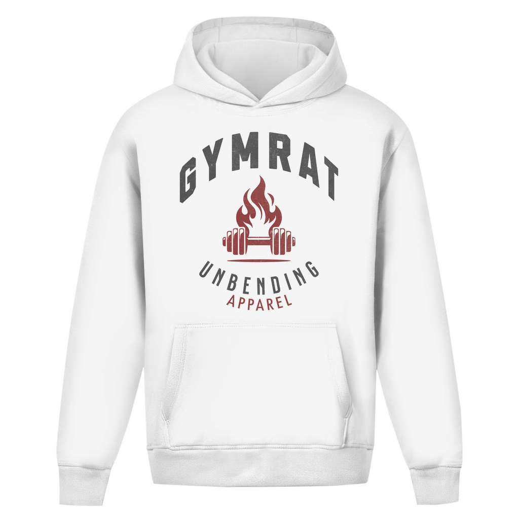 Oversize Hoodie Unisex - Gymrat - Grau/Rot - Unbending Apparel