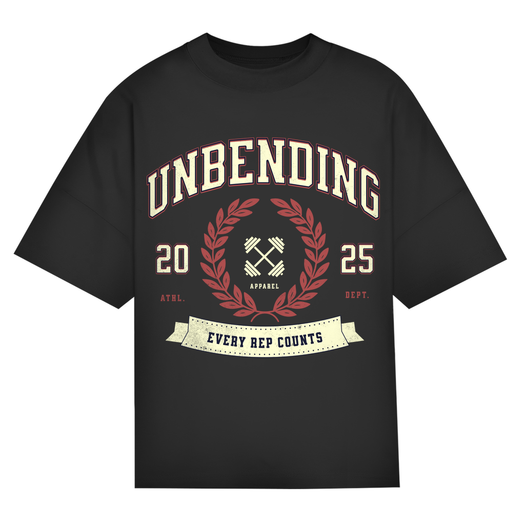 Oversize T-Shirt Unisex - Every Rep Counts - Rot/Beige - Unbending Apparel