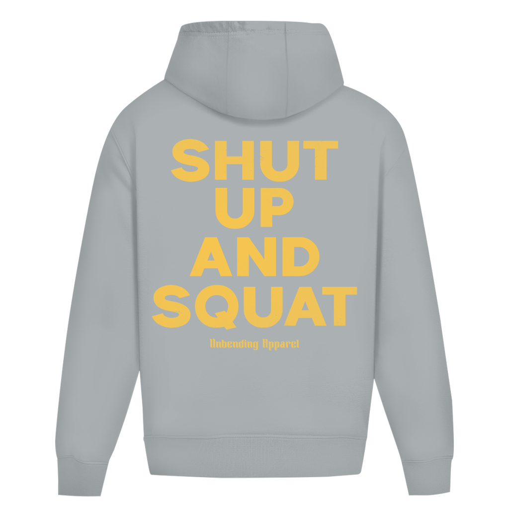 Oversize Hoodie Unisex - Shut Up And Squat - Gelb - Unbending Apparel