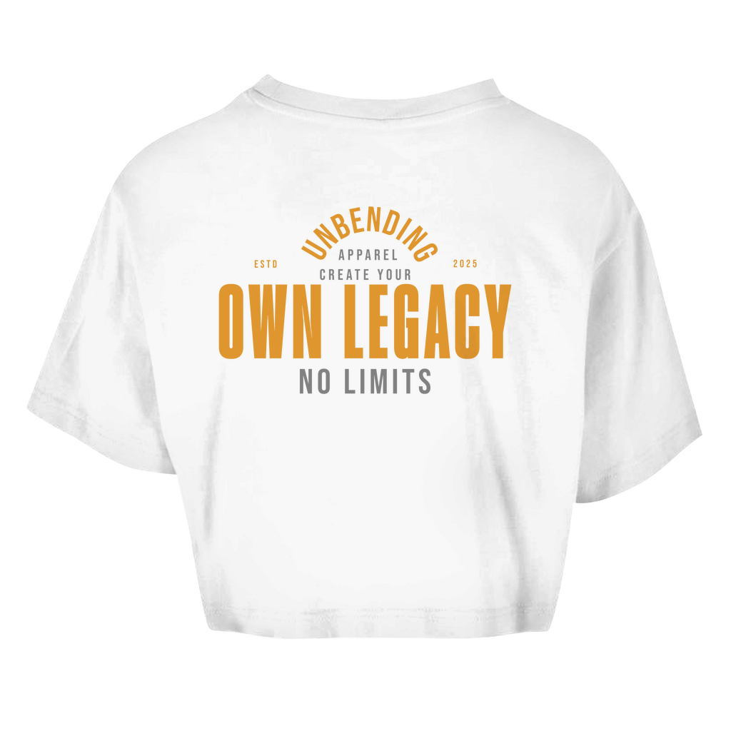 Oversize Crop Top - Create Your Own Legacy - Orange/Grau Unbending Apparel