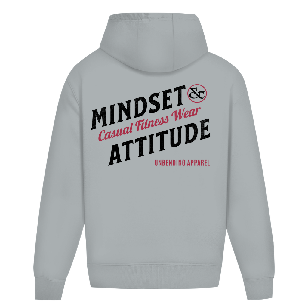 Oversize Hoodie Unisex - Mindset And Attitude - Schwarz/rot - Unbending Apparel