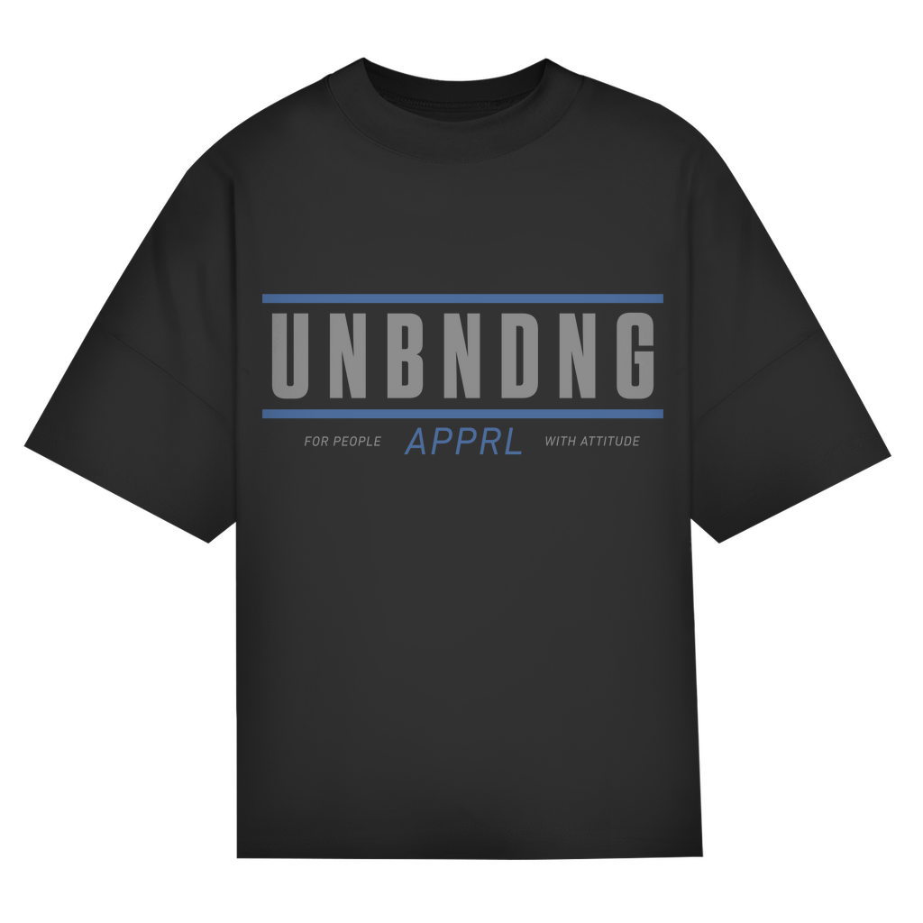 Oversize T-Shirt Unisex - For People With Attitude - Grau/blau - Unbending Apparel