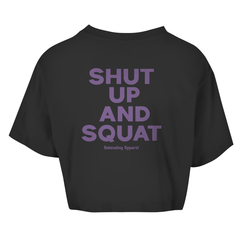 Oversize Crop Top - Shut Up And Squat - Lila - Unbending Apparel
