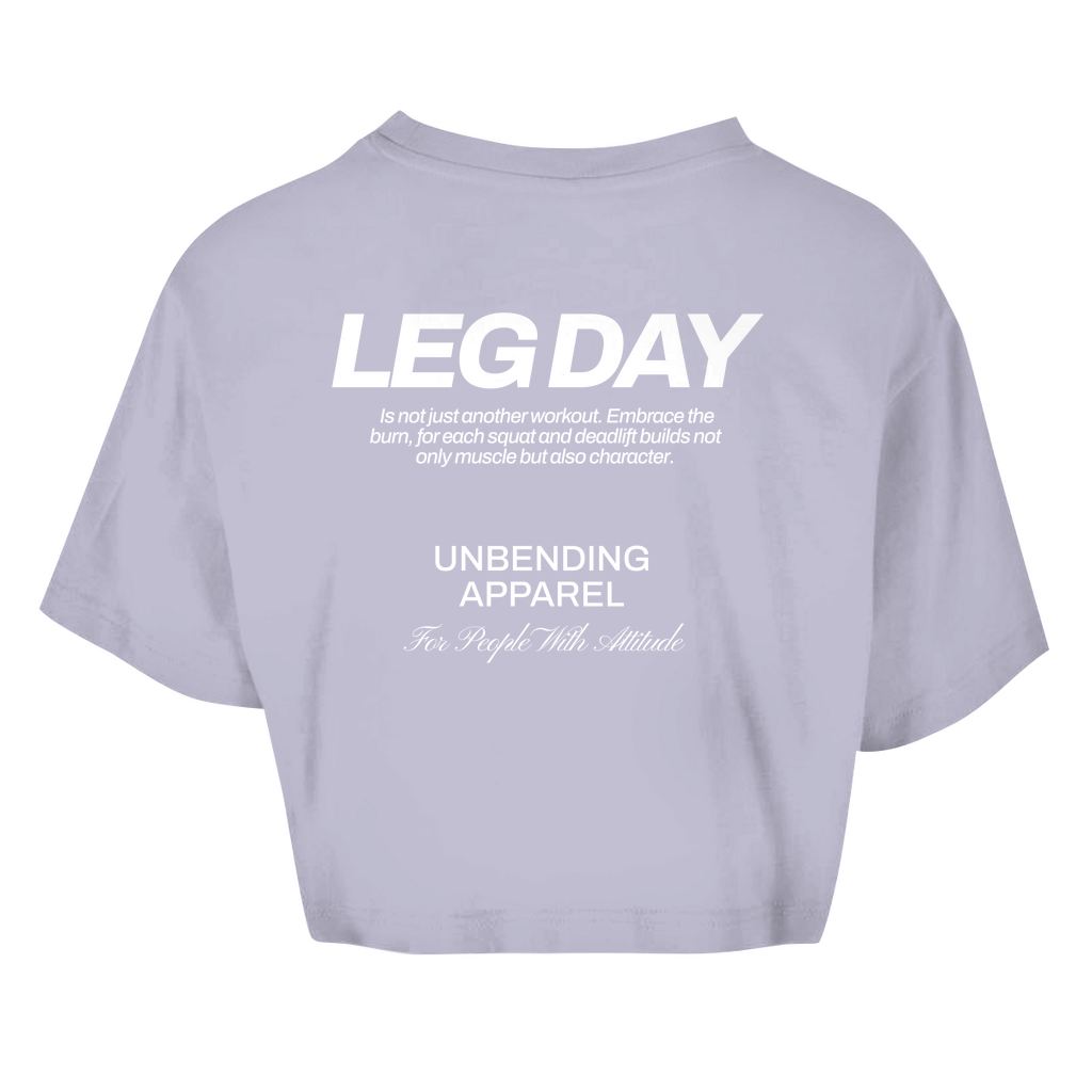 Oversize Crop Top - Leg Day - Weiß - Unbending Apparel