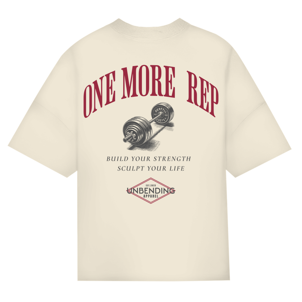 Oversize T-Shirt Unisex - One More Rep - Rot/Grau - Unbending Apparel
