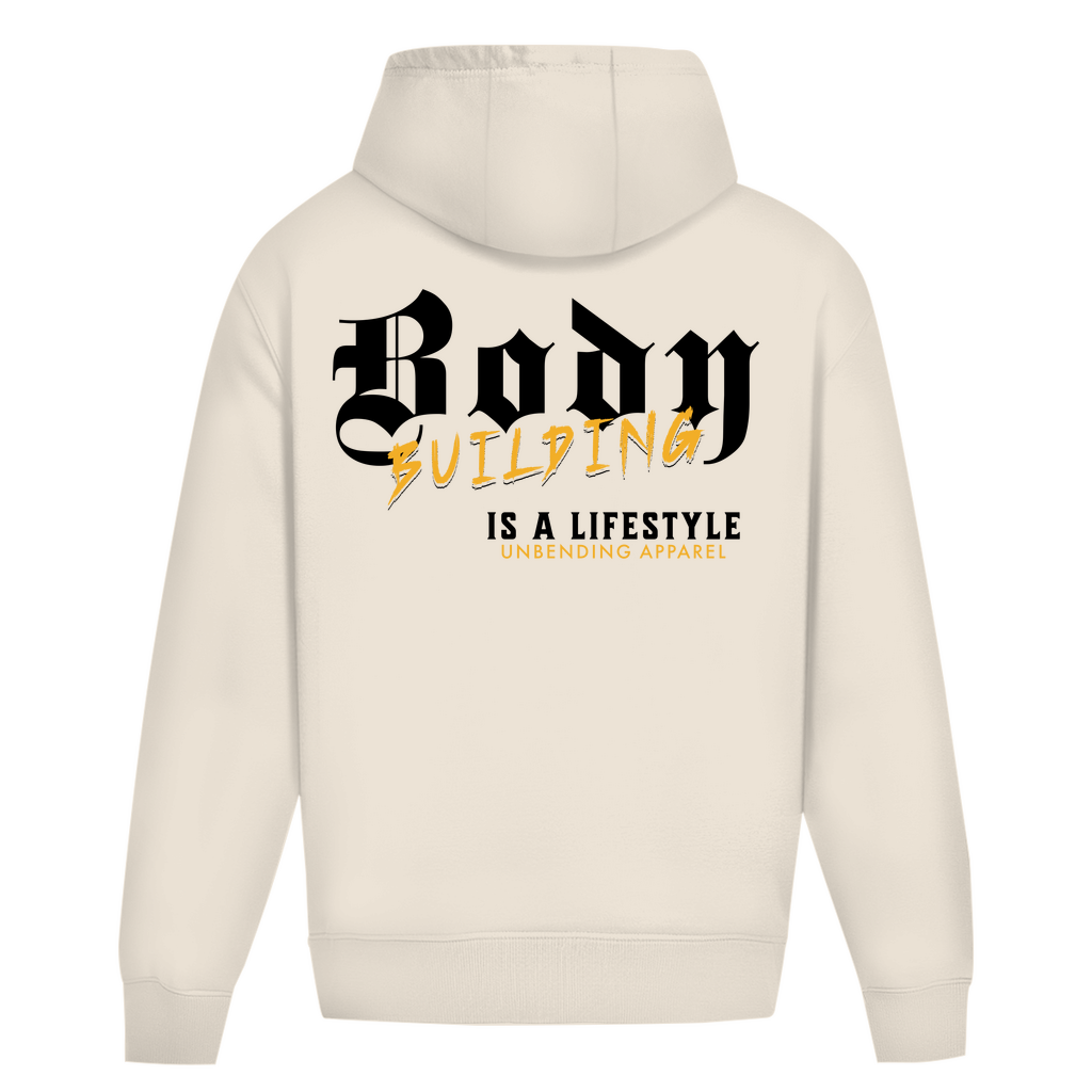Oversize Hoodie Unisex - Bodybuilding Is A Lifestyle - Gelb - Unbending Apparel
