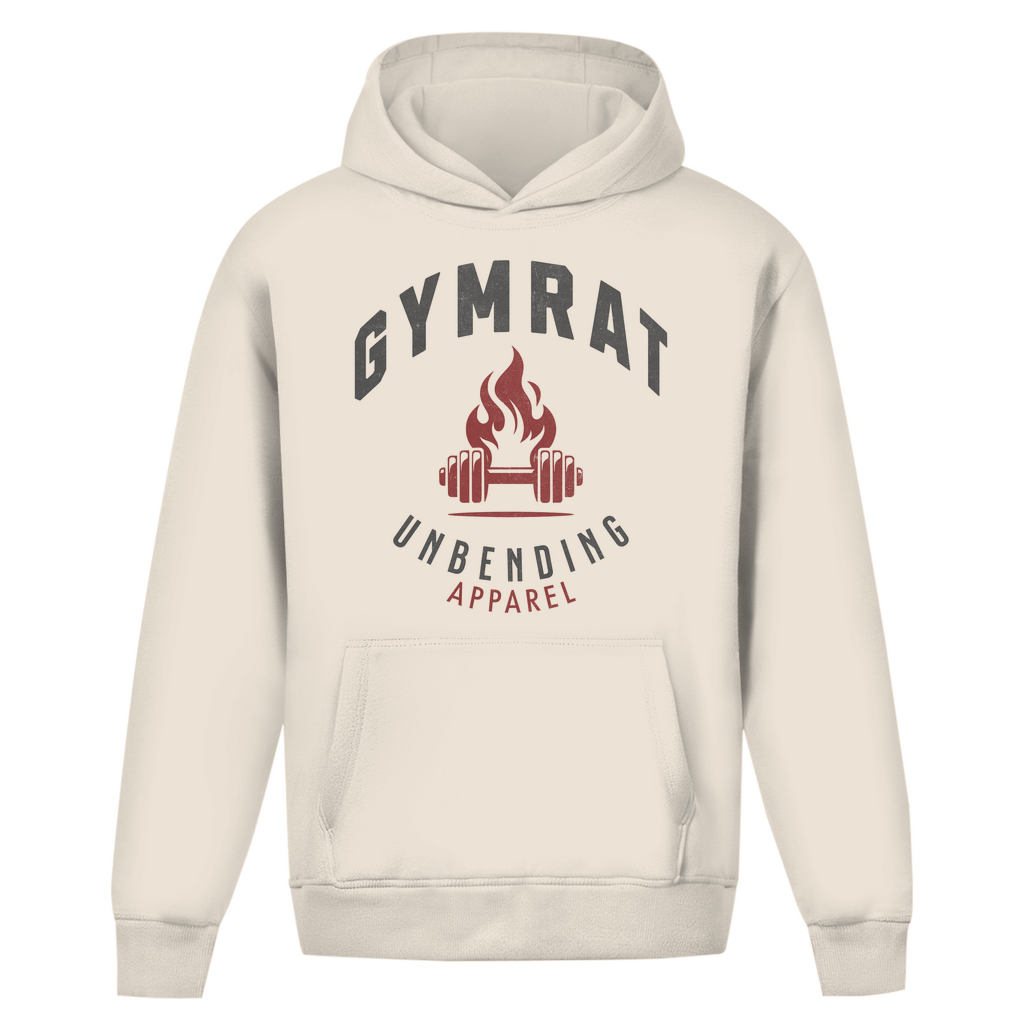 Oversize Hoodie Unisex - Gymrat - Grau/Rot - Unbending Apparel