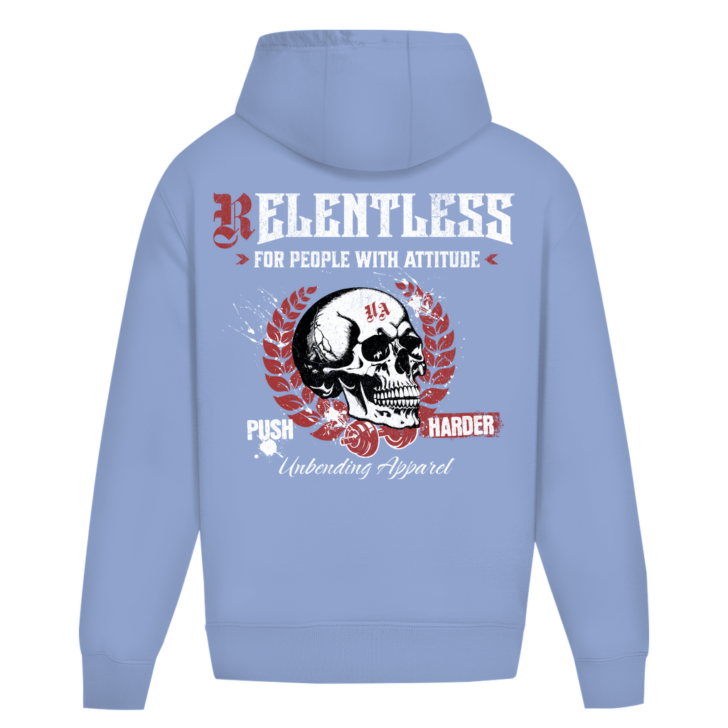 Oversize Hoodie Unisex - Push Harder - Rot/Weiß - Unbending Apparel