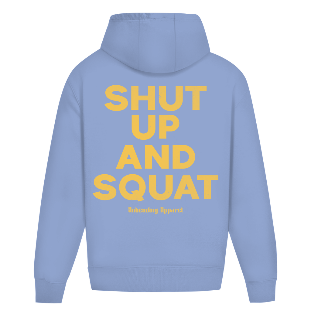 Oversize Hoodie Unisex - Shut Up And Squat - Gelb - Unbending Apparel