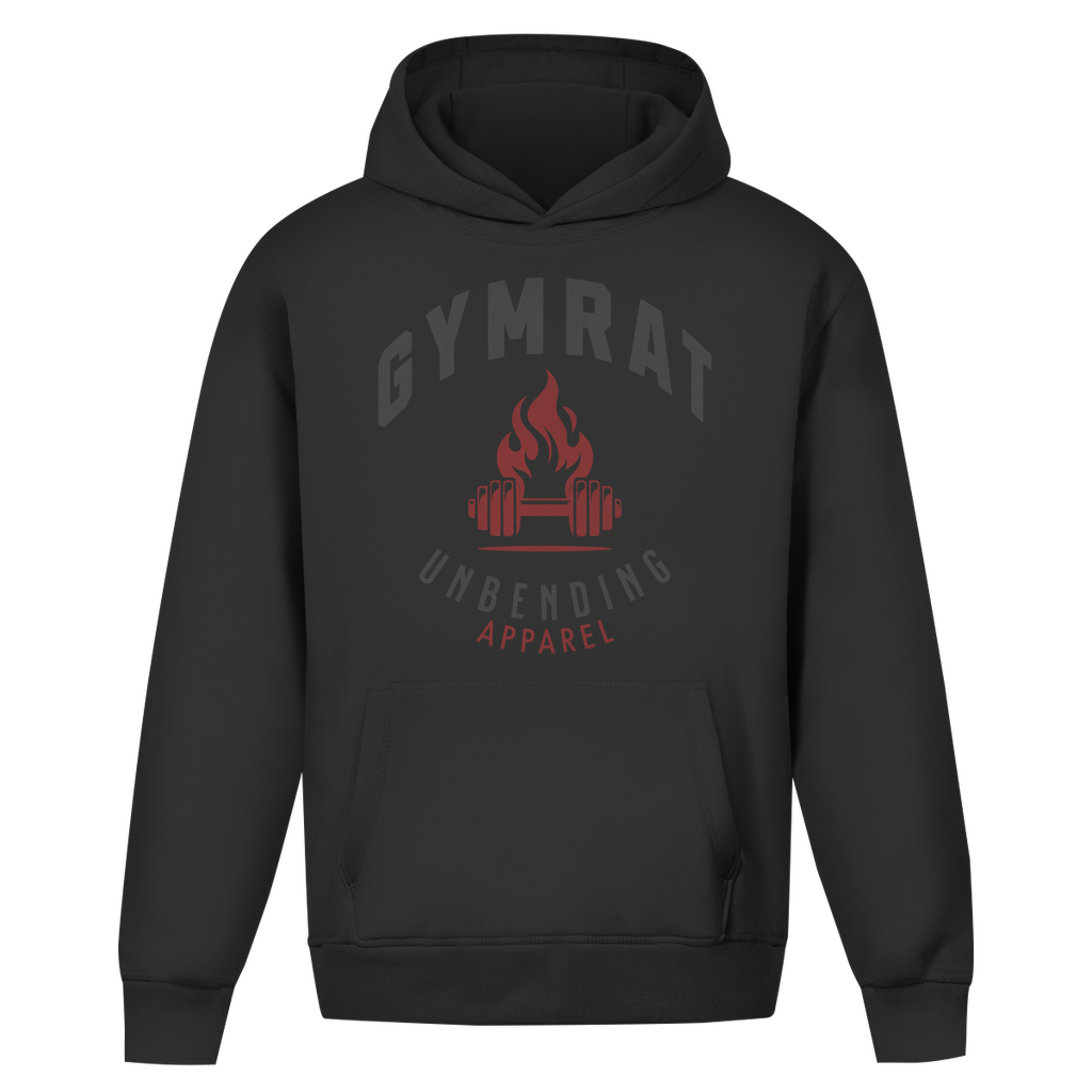 Oversize Hoodie Unisex - Gymrat - Grau/Rot - Unbending Apparel