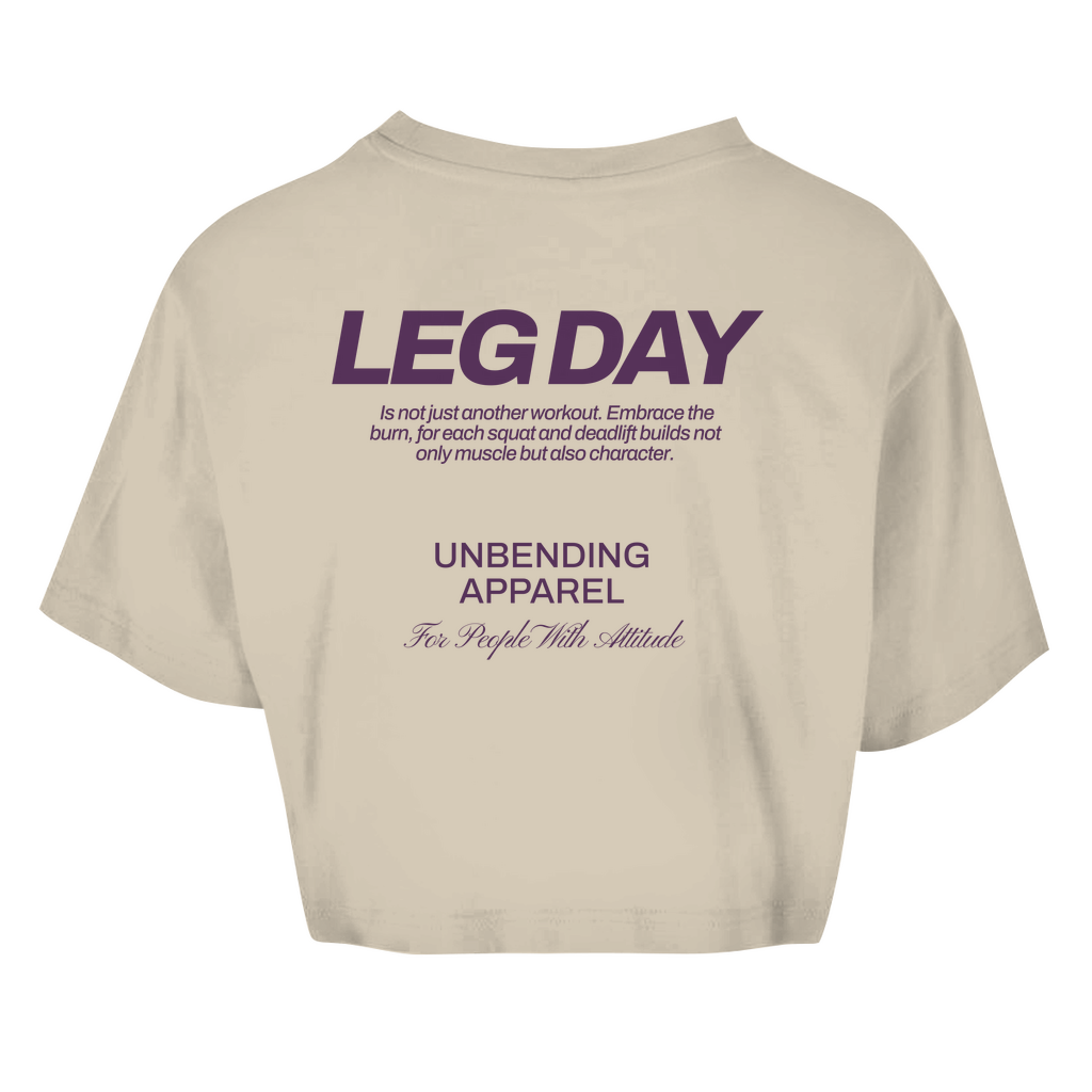 Oversize Crop Top - Leg Day - Lila - Unbending Apparel