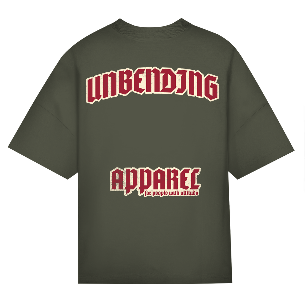 Oversize T-Shirt Unisex - For People With Attitude - Rot/beige - Unbending Apparel