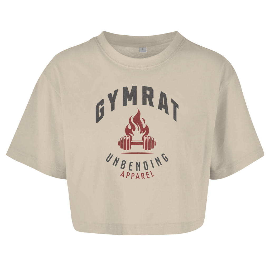 Oversize Crop Top - Gymrat - Grau/Rot - Unbending Apparel