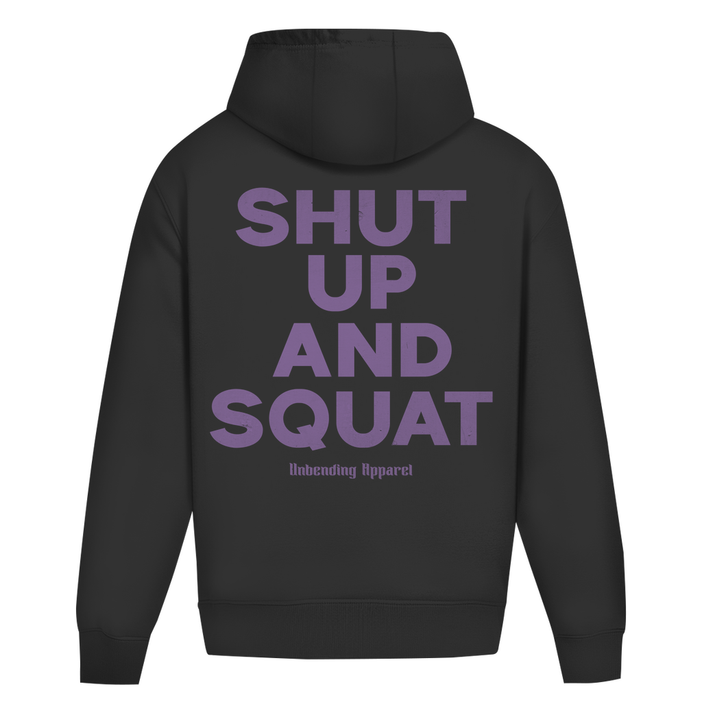 Oversize Hoodie Unisex - Shut Up And Squat - Lila - Unbending Apparel