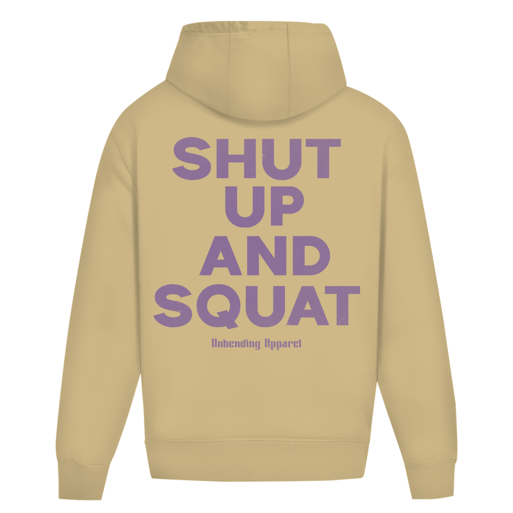 Oversize Hoodie Unisex - Shut Up And Squat - Lila - Unbending Apparel