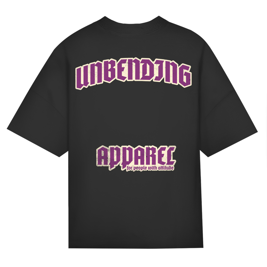 Oversize T-Shirt Unisex - For People With Attitude Lila/Beige - Unbending Apparel