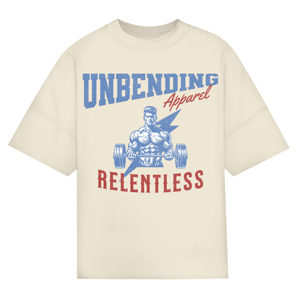 Oversize T-Shirt Unisex - Relentless - Blau/Rot - Unbending Apparel