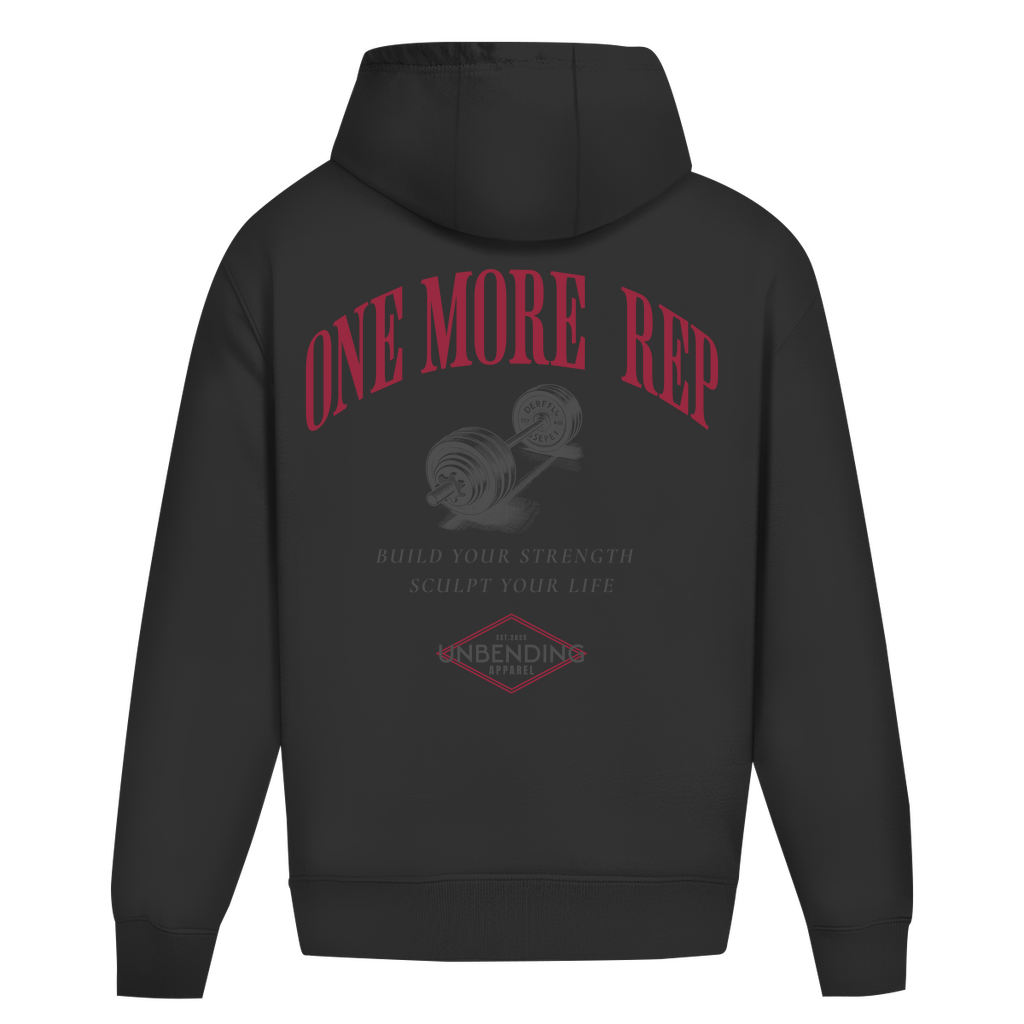 Oversize Hoodie Unisex - One More Rep - Rot/Grau - Unbending Apparel