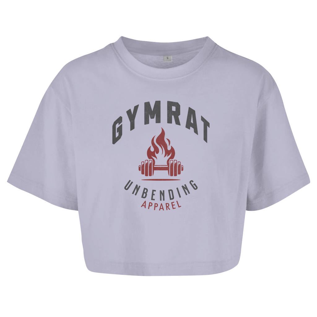 Oversize Crop Top - Gymrat - Grau/Rot - Unbending Apparel