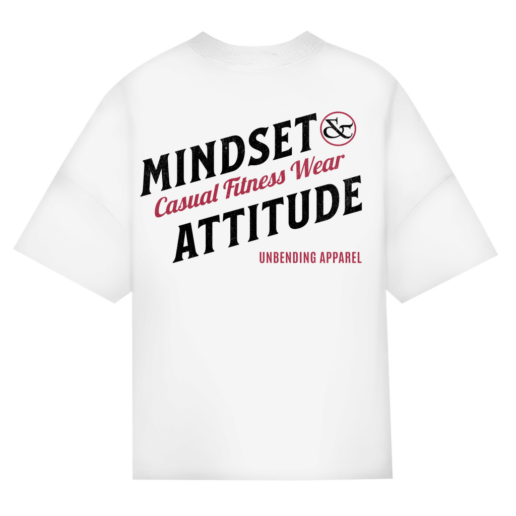 Oversize T-Shirt Unisex - Mindset And Attitude - Schwarz/rot - Unbending Apparel