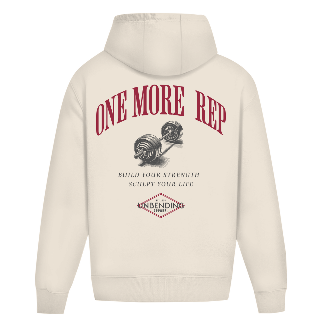 Oversize Hoodie Unisex - One More Rep - Rot/Grau - Unbending Apparel
