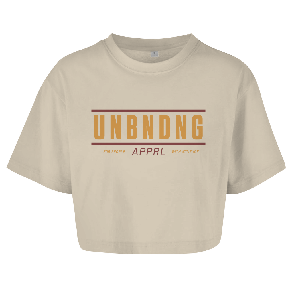 Oversize Crop Top - For People With Attitude - Gold/Rot - Unbending Apparel
