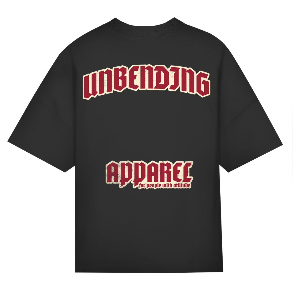 Oversize T-Shirt Unisex - For People With Attitude - Rot/beige - Unbending Apparel
