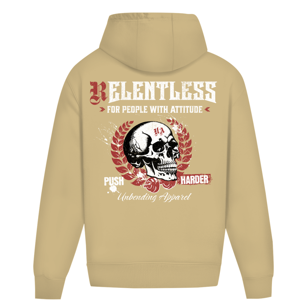 Oversize Hoodie Unisex - Push Harder - Rot/Weiß - Unbending Apparel