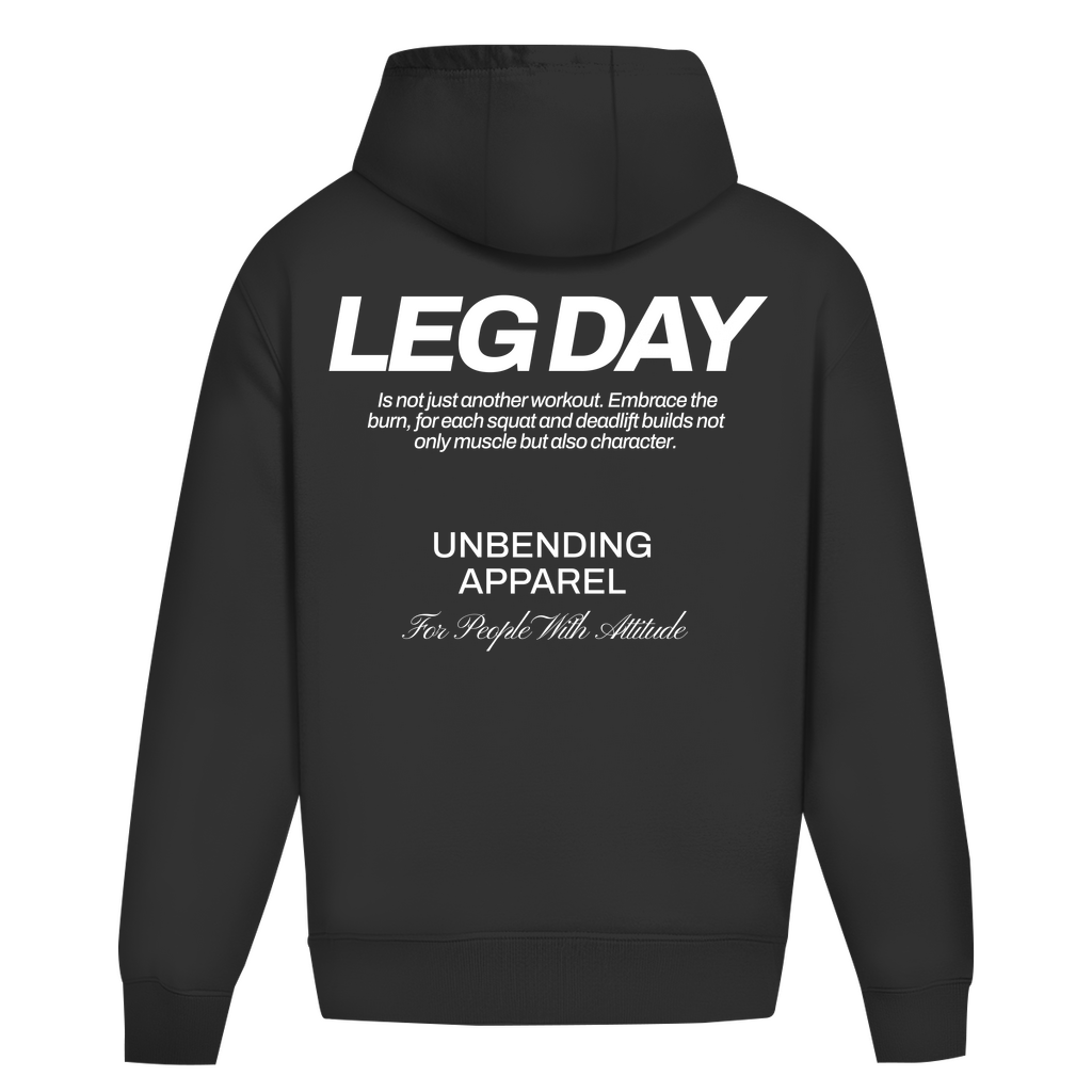 Oversize Hoodie Unisex - Leg Day - Weiß - Unbending Apparel