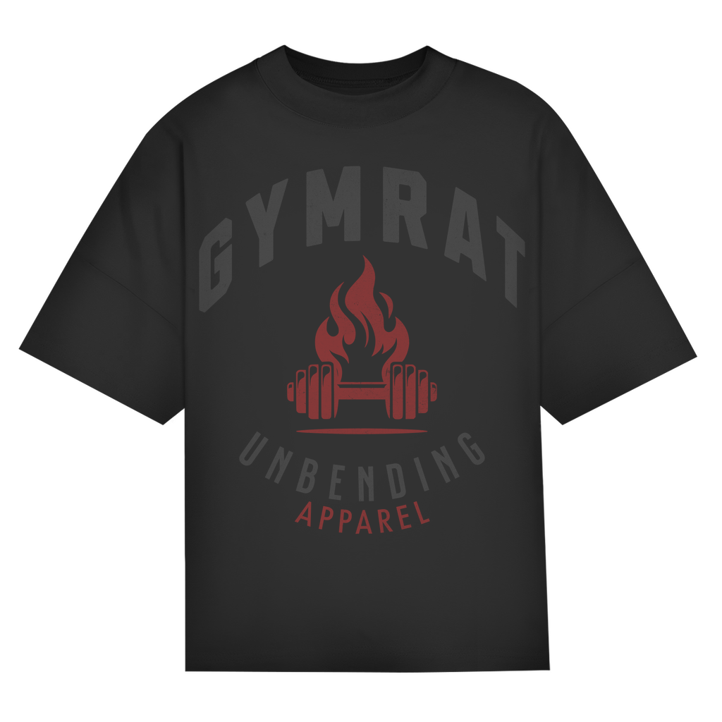 Oversize T-Shirt Unisex - Gymrat - Grau/Rot - Unbending Apparel