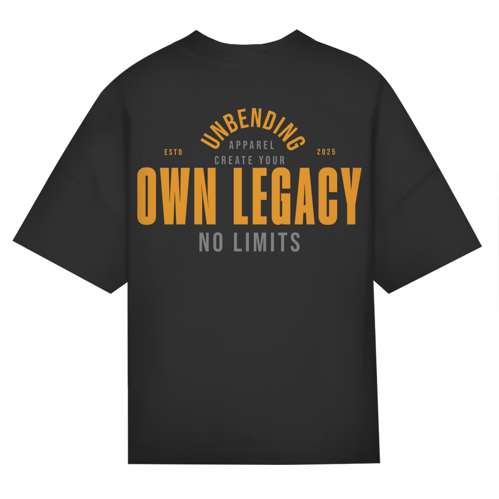 Oversize T-Shirt Unisex - Create Your Own Legacy - Orange/Grau Unbending Apparel