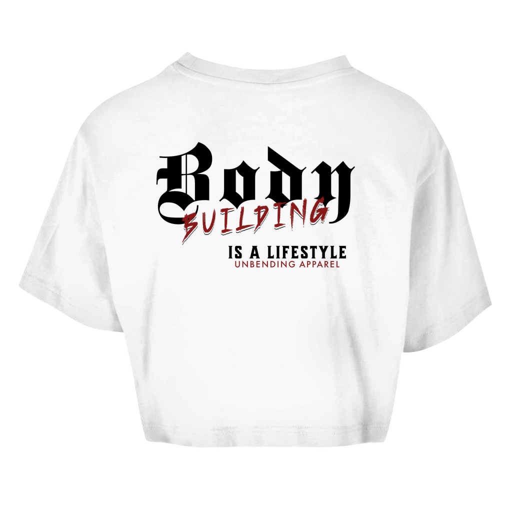 Oversize Crop Top - Bodybuilding Is A Lifestyle - Rot - Unbending Apparel